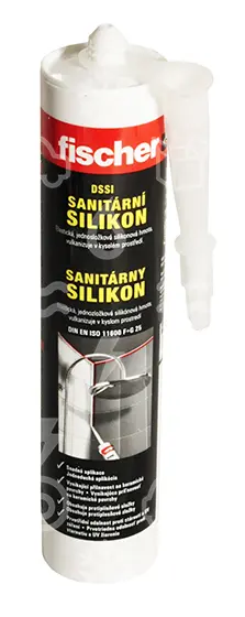 tmel silikonový sanitární, 310ml, transparentní, FISCHER